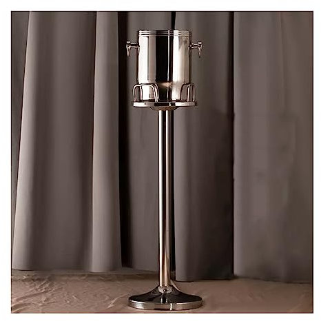 Ice Bucket Ice Bucket with Stand Stainless Steel Standing Ice Bucket Ice Cube Container, Wine Bucket on Stand Champagne Ice Bucket for Wine Beer KTV Club Bar Bbq Party Wedding, Silver Ice Buckets