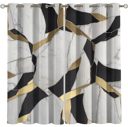 GSKOQD Rideau Salon Occultant - Isolant Thermique Et Phonique Rideaux À Oeillets - Décoration De Fenêtre pour Chambre 280X260Cm（L X H）, Impression 3D Fissures dans Les Murs Blancs, 2 Panneaux