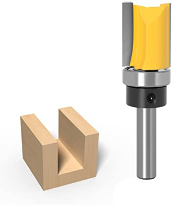 Fresa de mango de carburo sólido ， Plantilla de vástago de 8 mm for embutir bisagras, fresa for carpintería (8 x 19 x 30 mm)(8X19X25)