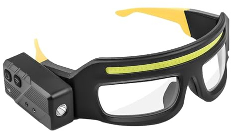 Lunettes de protection de travail, lunettes de VTT, lunettes de protection anti-buée avec éclairage de type C pour femmes et hommes pour lieu de travail, moto, poussière, soleil, nuit et
