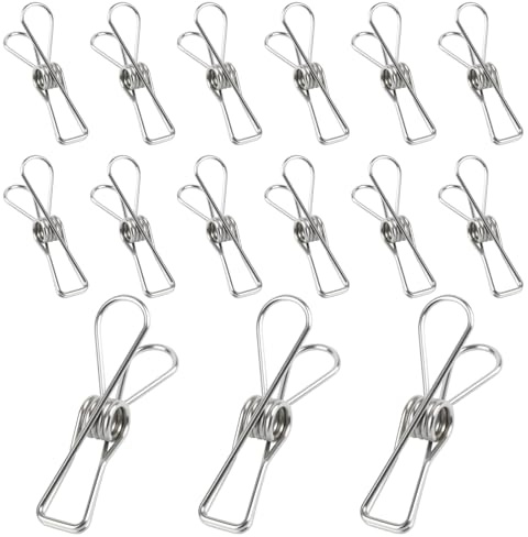 80 Pcs Petites Pinces à Linge en Acier Inoxydable, Epingle a Linge INOX, Épingle à Linges en Métal pour Suspendre de Camping, Serviettes, Vêtements, Chaussettes et Serviettes de Plage