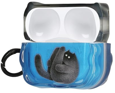 kwmobile Apple Airpods Pro 2/Pro 1 fodral med karbinhake i örat - hörlursskydd - Pilates-katt