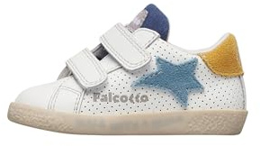Falcotto Sneakers in Pelle e Suede, Bianco-Azzurro- 25