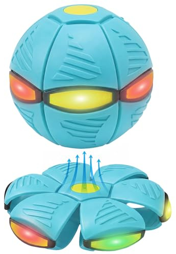Platillo Volador mágico, Mini Frisbee Transformable en Balón, Flat Ball , Nueva Bola mágica de 2026 con 6 Luces, Bola Voladora, Pelota Voladora para Niños, Regalo Niño Innovador, Juguete para Perros