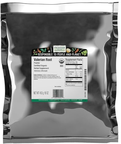Frontier Co-op Organic Valerian Root Powder, 1lb Bulk Bag - Natural Dried Valerian Root Powder - Ideal for Teas and Herbal Uses, Kosher