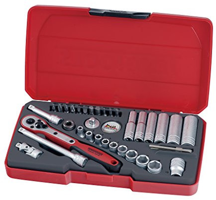 Teng T1436 1/4-inch Socket Set Metric Drive (36 Pieces)