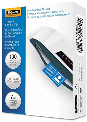 Fellowes 52050 Laminierfolien, 7 mil, 2 5/8 x 3 7/8, ID Größe, 100 Stück