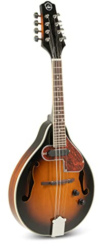 GEWA E-Akustik Mandoline A-1 Select - Fichtendecke - Boden/Zarge Mahagoni - Tonabnehmer mit Volumen- und Tonregler - Inkl. Premium Koffer - Vintage Sunburst Hochglanzlackierung