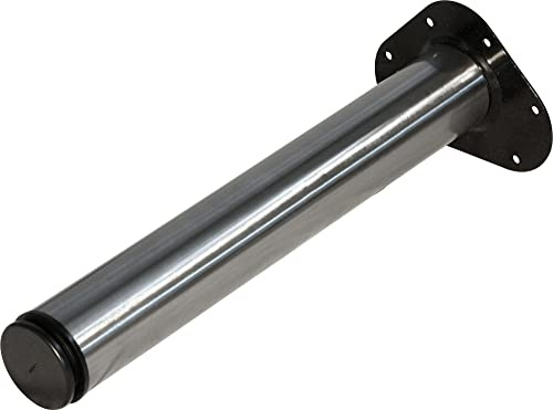 ib style 1 Stück Tischbein Möbelfuss Ø 60 mm Rund Edelstahloptik gebürstet | 5 Längen | Tischbeine Möbelfüsse Unterstellfuss - Länge 700 mm
