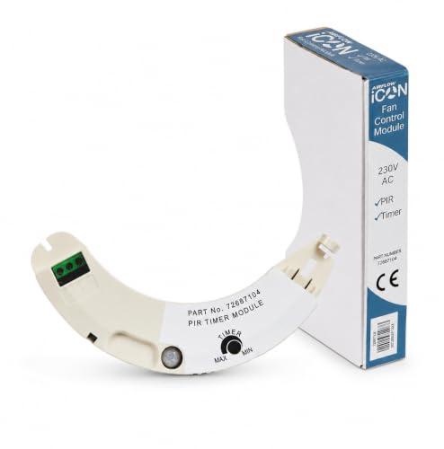 Airflow iCON PRTM Bewegungsmelder & Timer-Einsteckmodul – Kompatibel mit iCON 15, 30 & 60 Lüftern (230V) Einstellbarer Timer 1–30 Minuten, 3 Jahre Garantie