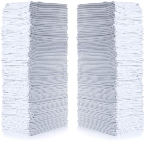 Simpli-Magic Cotton Shop Towels 14x12 (145 Pack) – Reusable Cleaning Shop Rags for Automobiles, Industries, Garage and Homes (White)