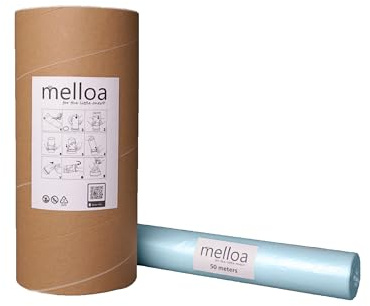 MELLOA Nappy bin refill liner compatible with: Tommee Tippee Sangenic Tec Twist and Click Spross Ubbi Magic and others models (Blue, 50m + Paper Tube)