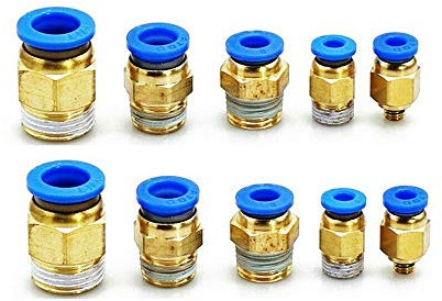 10Pcs Male Thread Male Stud Pneumatic Push-in Joint Quick Fittings For Air Water Hose Tube 6MM 1/4
