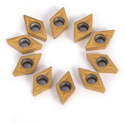 10 Pcs CNC Inserts en Carbure, Forme Losange Plaquettes en Cutter Tour, Lame en Carbure Indexable pour Tours et Fraiseuses
