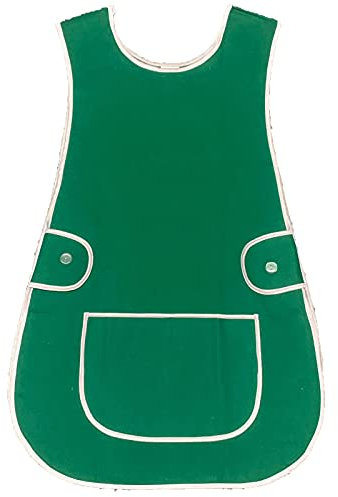 Grembiule tabard per uomo e donna Casa Bar Ristorante Cucina Chef Catering Pulizia Unisex Abbigliamento da lavoro Tasca grande Chiusura a scatto laterale Verde Taglia XXL UK 24-26