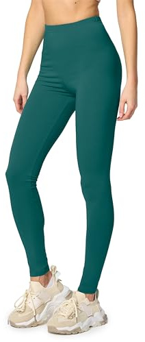 Merry Style Legging Femme Confortables et Extensibles Legging Sport Femme Coton Naturel Respirant Parfait pour Yoga Pilates Fitness Tenue de Sport MS10-198 (Vert Émeraude, M)