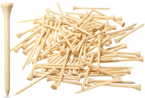 Dsenfurn 250 Pack of 3-1/4 Inches Professional Bamboo Maple Golf Tees 3.25 - Stronger Than Ordinary Wooden Golf Tees & Less Friction (Nature, 3-1/4)
