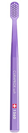 Curaprox CS 1560 Spazzolino morbido - Igiene orale per adulti/Introduzione delicata alla spazzolatura morbida/Confezione singola, Viola/Made in Switzerland