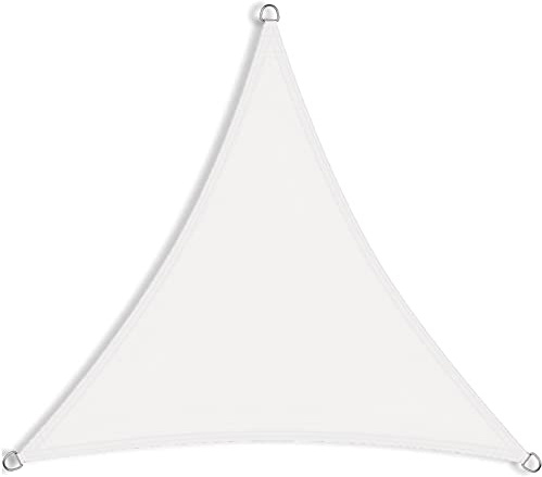 Dreieck Rechtwinklig Sonnenschutz Plane 1.4x1.4x1.4m Sonnenschutz HDPE Windschutz mit UV Schutz Sun Segel Sonnensegel mit Edelstahl Befestigungs Kit für Terrasse, Balkon, Camping, Weiß