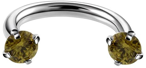 AMDXD Nasenringe Nasenpiercing 1.2MM, Edelstahl Piercing Nasenring Dünn Silber U Hufeisen Barbell, Lippen Ohr Nasen Piercing Schmuck Set mit Zirkonia Olive Grün für Herren Damen, 5 Stücke