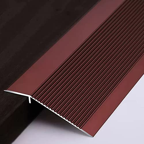 Übergangsprofil Abdeckleisten Bodenbelag Unebener Übergangsstreifen, Bodenbelagsrandstreifen für Teppich/Fliesen/Holz/Fliesen, Aluminium Schwelle Rutschfeste Rampe ( Color : Red , Size : 145cm(57in) )