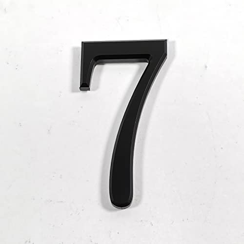 Numéro de maison en acrylique noir,numéro de maison autocollant,pour porte,boîte aux lettres,intérieur et extérieur,protection contre la corrosion et la rouille,résistant aux intempéries 2.5in/6cm(7)