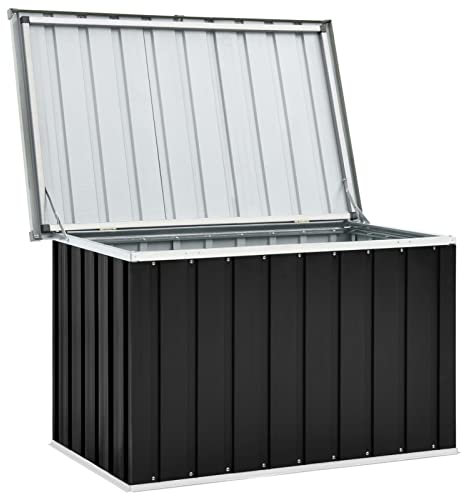 Keketa Gartenbox Auflagenbox Kissenbox Garten Aufbewahrungsbox Gartenmöbel Gartenkasten Gartentruhe Werkzeugkasten Balkonbox für Garten Terrasse Anthrazit 109 x 67 x 65 cm