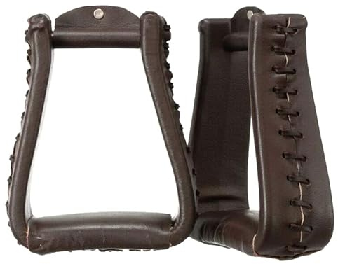 Leather Covered Oversized Western Stirrups Lightweight Handmade Western Style Stirrup ME-WSS-004