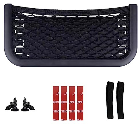 EINESIN 3 in 1 Auto Aufbewahrungsnetz, Ablagenetz, Fach zum kleben oder Schrauben für Fahrzeuge, Boot, Camper, Wohnwagen, Schrank sowie Innenräume, Elastische Riemenfixierung, Universal