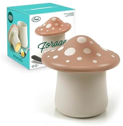 Genuine Fred FORAGE Mushroom Butter Storage Container, Unique Kitchen Accessory for Storing and Serving Butter, Fun and Functional Design