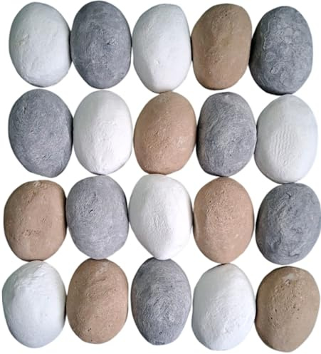 Mixed Gas Fire Pebbles White Grey and Beige. Made in UK Suitable for Gas LPG Living Flame Fires 10/20/30 (20)