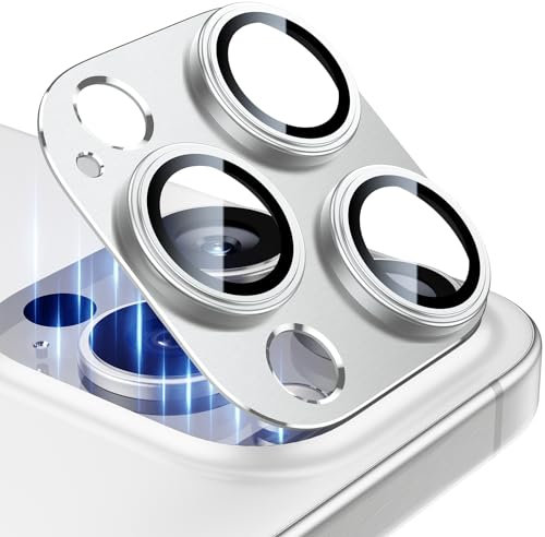 Esanik 2 Stück Kameraschutz für iPhone 15 Pro/iPhone 15 Pro Max Kamera Schutz, Panzer Schutz Glas Aluminiumlegierung Linsenschutz Camera Screen Protector