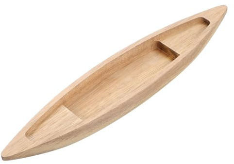 HOMSFOU Unfinished Wooden Boat Model: 9.84 Inch Nautical Decor for Home Office & Bedroom – DIY Wood Crafts Ornament, Small Sailing Boat Toy for Desktop Display