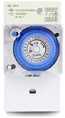 Minuteur Numérique Programmable Minuterie mécanique analogique SUL181h, 100V-240V, minuterie Programmable sur 24 Heures avec réglage de 30 Minutes