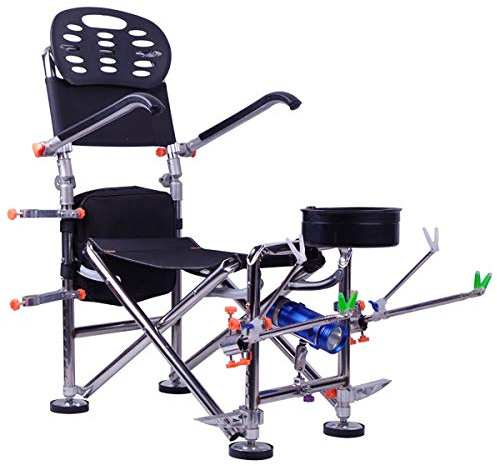 HYSTYTO Portable Leisure Chair Fishing Camping Chair Adjustable Legs Full Back Support Carp Fishing Chair for Outdoor, Fishing, Picnic