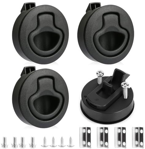 Mizikuu 4 Stück Push Pull Möbelschloss, Verriegelung für Schrank, Boot, Wohnwagen, Schublade, Möbel - Flush Hatch Locker