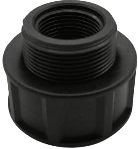 DOJA Barcelona | Adaptador Universal Bidon | Doble Rosca Macho-Hembra | Reductor Universal Ø 1 1/2-1 | Adaptador Deposito | Plastico | para Garrafa Gasolina, Deposito Agua 1000 Litros, Grifo Jardin