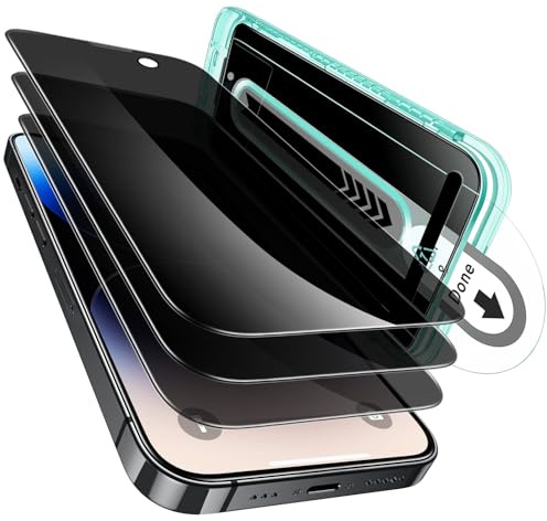 ESR 3 Stück für iPhone 14 Pro Max für Panzerglas Sichtschutz, FlawlessFit | Militärnorm-Schutz, 9H gehärtetes Glas, Anti-Spy, Vollflächig Displayschutzfolie, Schnellinstallation , Kratzfest