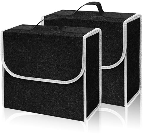 Auto Organizer Toolbag, 2PCS Kofferraum Organizer aus Filz mit Klett Fixierung, Auto Zubehör für Werkzeug & Autopflege, Auto Organizer Kofferraum, Kofferraumtasche