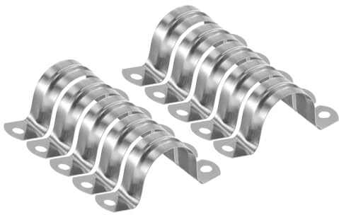 sourcing map 10 Stück 1 3/16 Zoll 30 mm Rohrschellen, M30 U-Rohrschellen, Edelstahl starres Rohrband, U-förmige Halterung mit zwei Löchern für Rohr, Schlauch, Draht-Schnurbefestigung