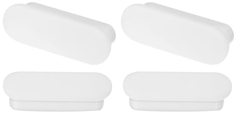 sourcing map 4pcs Sink Overflow Rings, Bathroom Kitchen Basin Trim Bath Sink Hole Oval Semi-Open Hole Silicone Overflow Drain Cover Insert in Hole (White)