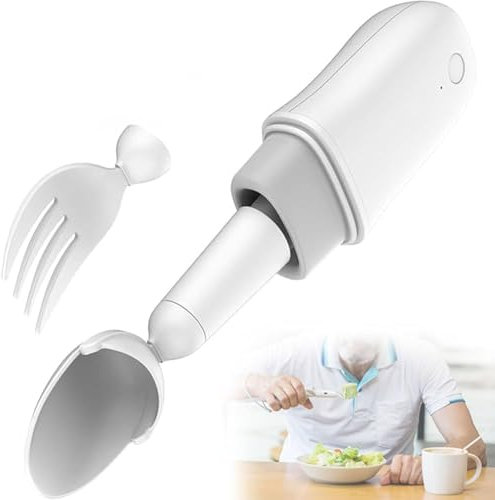 Cuillère Parkinson pour tremblements de la main, cuillère et fourchette stables séparables avec kit de levage intelligent auto-stabilisant, patients atteints de la maladie de Parkinson ou souffrant