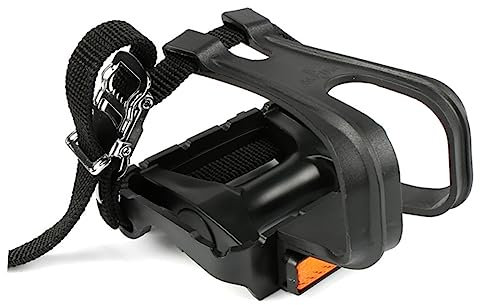 Happyyami Nylon Fahrradpedal Zehenclip Schwarz Passend Für Rennräder Und Mountainbikes Langlebig Mit Abnehmbarem Reflektor Für Indoor Fahrradtraining
