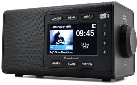 Soundmaster DAB900 Digitalradio mit DAB+ & UKW/FM, Bluetooth & Wecker, Farbe:schwarz