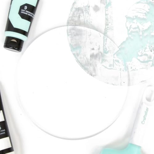 Craftelier - Gel Printing rotondo da 20 x 20 cm – Piastra in gel per stampa per artisti | Piastra in gel riutilizzabile per monotipia e artigianato | Adatto per vernici ad acqua, acrilici, inchiostri