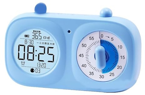 Clessidra 60 minuti timer digitale con countdown e segnatempo meccanico - conto alla rovescia visivo per bambini, toilette e uso domestico, ricaricabile USB, 1 ora TC90