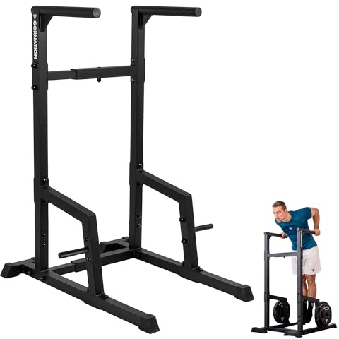 GORNATION Barras Paralelas, Barras de Dip, Equipo para Calistenia, Fitness y Gimnasia con Pies Antideslizantes, Dip Bars, Soportes para Fondos Indoor/Outdoor (Outdoor)