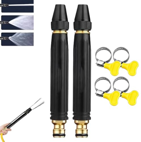 Wedgcatious High Pressure Water Gun, High Pressure Hose Nozzle, for Watering Plants and Vegetables, and Cars Washing (2, Black)