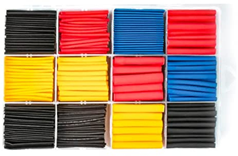 Guaina termorestringente, Guaina termoretraibile for cavi elettrici, 4 colori, 12 misure, 780 pezzi