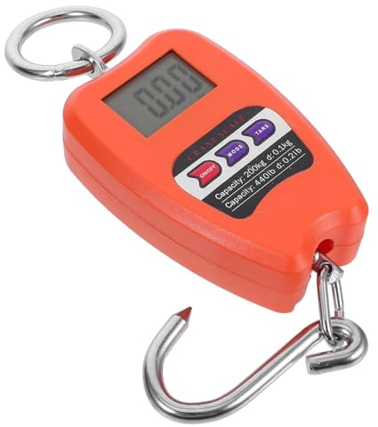 Balance Suspendue Électronique 200kg Orange en Plastique et Acier | Crochet, Format Portable, Haute Précision, Usages Voyage et Mesure, Structure Robuste